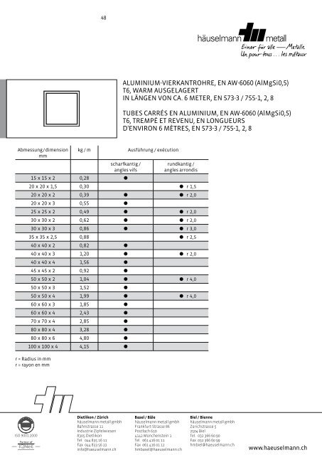 Bestellen Sie unser aktuelle Lagerliste! - HÃ¤uselmann Metall GmbH