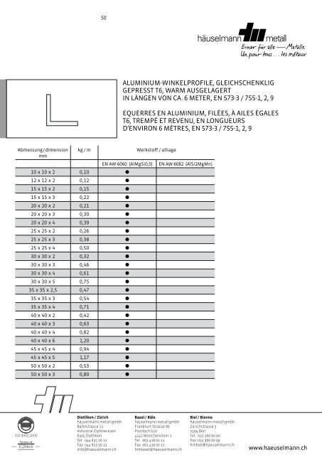 Bestellen Sie unser aktuelle Lagerliste! - HÃ¤uselmann Metall GmbH