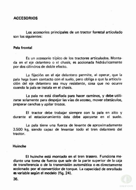 operacion del tractor forestal articulado - Inicio