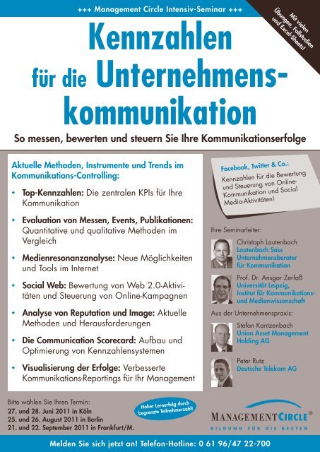 Für Die Unternehmens- Kommunikation - Management Circle AG