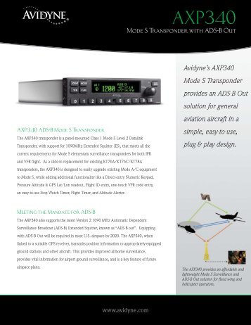 AV851-AXP340 Transponder Sell Sheet-FINAL:Layout 1 - Avidyne