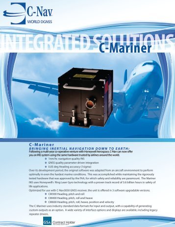 C-Mariner Product Brochure (pdf) - C-Nav