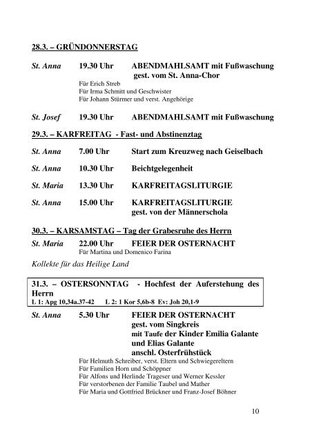 Pfarrnachrichten - Katholische Pfarrgemeinde St. Anna, Freigericht ...