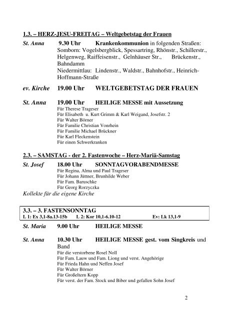 Pfarrnachrichten - Katholische Pfarrgemeinde St. Anna, Freigericht ...