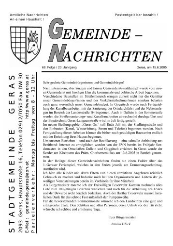 Gemeindenachrichten Juni 2005 (307 Kb ) (0 bytes) - Geras