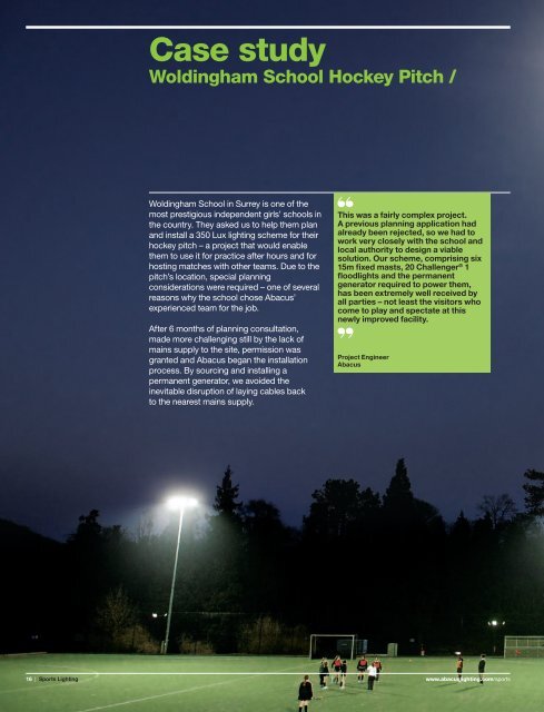 Sports Lighting Brochure - Abacus Lighting