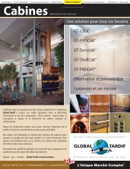 Cabines - Global Tardif Groupe manufacturier d'ascenseurs