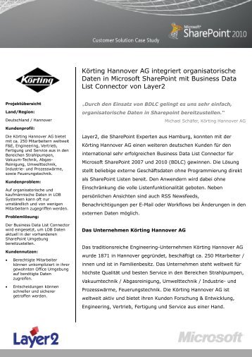 Körting Hannover AG integriert organisatorische  ... - Layer 2 GmbH