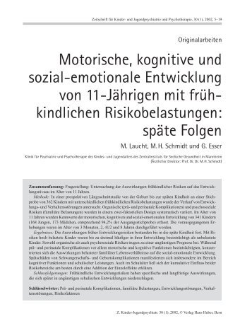 Motorische, kognitive und sozial-emotionale Entwicklung von 11 ...