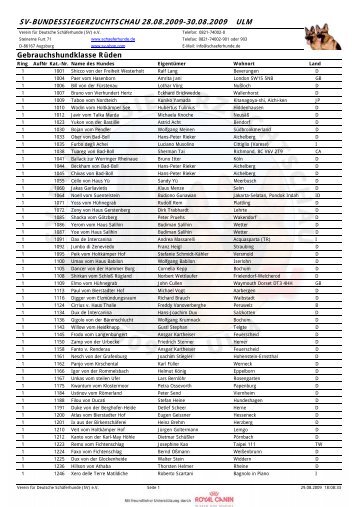 SV-BUNDESSIEGERZUCHTSCHAU 28.08.2009 ... - SV - MEDIA.tv