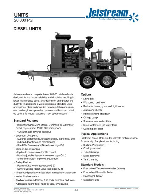 Section A-Waterblast Units - Jetstream