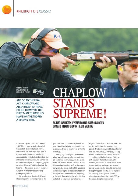 CHAPLOW STANDS SUPREME! - Krieghoff