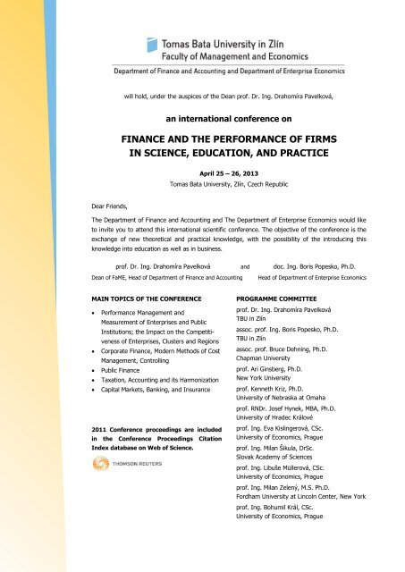 finance and the performance of firms in science, education, and ...