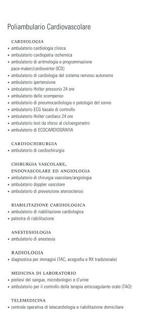 Visite ed Esami Ambulatoriali - Centro Cardiologico Monzino