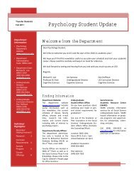 Psychology Student Update - UCI Cognitive Sciences - University of ...