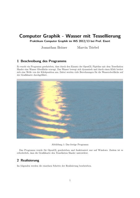 Computer Graphik - Wasser mit Tessellierung