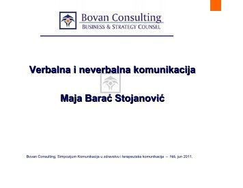 Verbalna i neverbalna komunikacija - Maja Barac Stojanovic