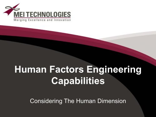 Human Factors Engineering Capabilities