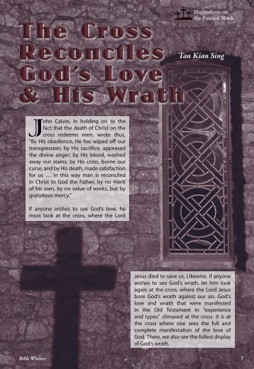 The Cross Reconciles God's Love And His Wrath - Bible Witness