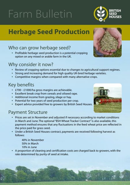 Herbage Seed FB 2010 - British Seed Houses