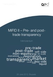 MiFID II â Pre- and post- trade transparency - QED