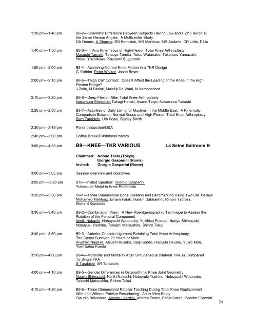 ista 2007 program at a glance