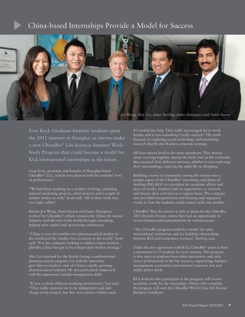 Annual Report 2010-2011 - Keck Graduate Institute