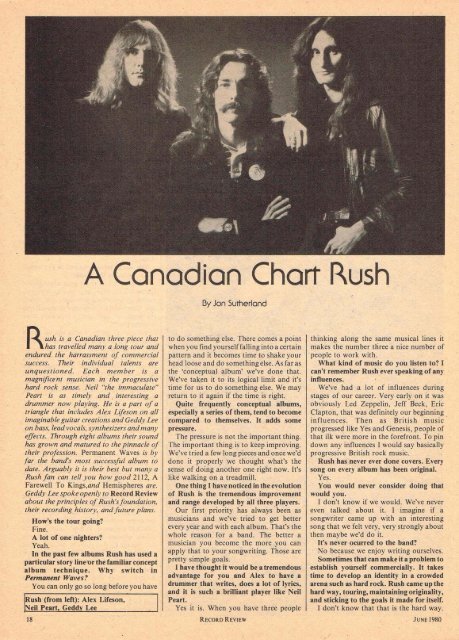 A Canadian Chart Rush - Cygnus-X1.Net