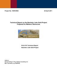 Technical Report NI-43101 (Stantec) – Lac Bachelor - Metanor ...