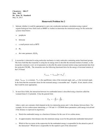 Homework Problem Set 2