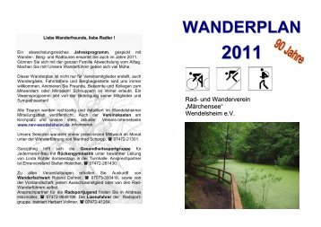 2011 - Rad- & Wanderverein Märchensee Wendelsheim