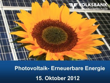 photovoltaik-erneuerbare energie - Volksbank NiederÃ¶sterreich SÃ¼d