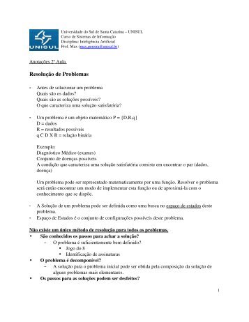 Resolução de Problemas - Unisul