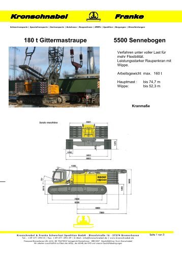 Datenblatt 180 t Gittermastraupe - Kronschnabel & Franke