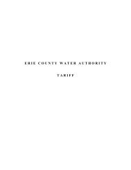 ECWA Tariff / Rates - Erie County Water Authority