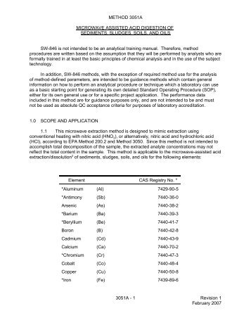 View Actual EPA Method 3051A - Columbia Analytical Services