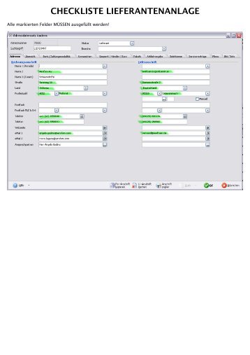 Checkliste fÃ¼r Lieferantenanlage