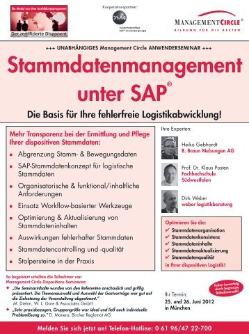 Stammdatenmanagement unter SAP - Management Circle AG