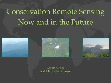 Conservation Remote Sensing Now and in the Future