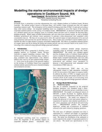 Modelling the marine environmental impacts of dredge operations in ...