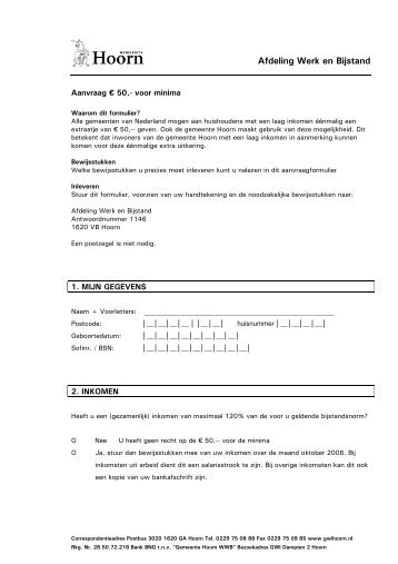 aanvraagformulier downloaden - Gemeente Hoorn