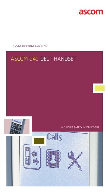 Quick Reference Guide, Ascom d41 DECT Handset, TD 92583NL