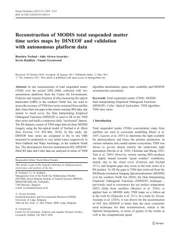 Reconstruction of MODIS total suspended matter time series maps ...