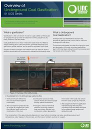 Overview of Underground Coal Gasification - Linc Energy