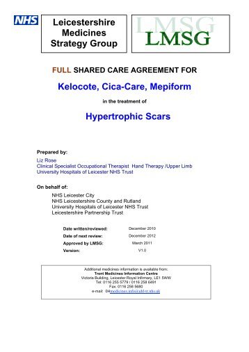 Kelocote, Cica-Care, Mepiform Hypertrophic Scars Leicestershire ...