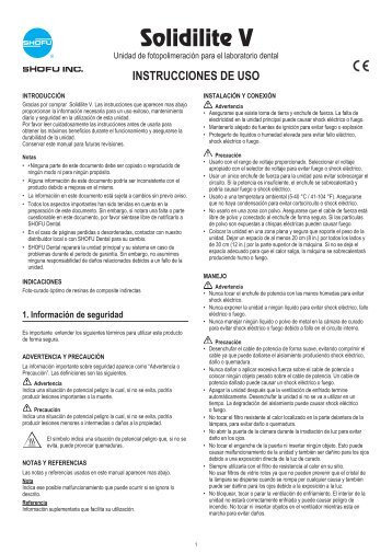 Instrucciones - SHOFU Dental GmbH