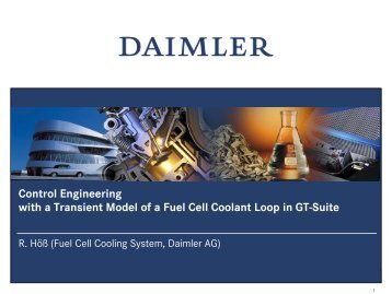 Control Engineering with a Transient Model of a Fuel Cell Coolant ...