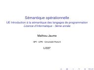 SÃ©mantique opÃ©rationnelle - UE Introduction Ã  la sÃ©mantique ... - LIP6