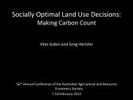 Socially Optimal Land Use Decisions: - Australian Agricultural and ...