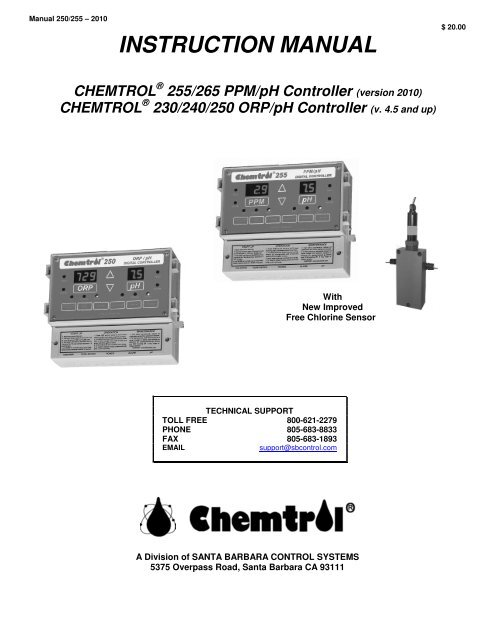 Chemtrol 255 Manual - Texas Aquatic Supply